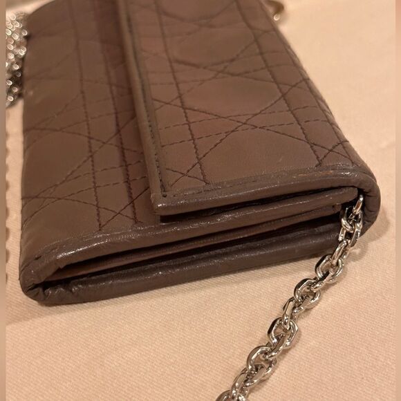 💯% Authentic Christian Dior Quilted Cannage Lady Dior Wallet on Chain✨ - Picture 5 of 16